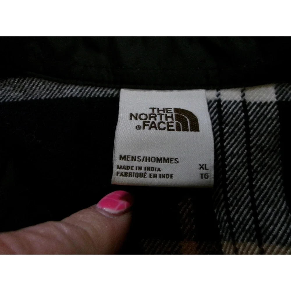 The North Face‎ Mens XL Lined Flannel Shirt Black Plaid Long Sleeve Button Down